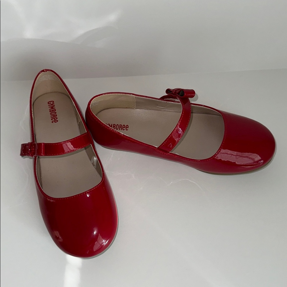 NWOT GYMBOREE Shiny Red Mary Jane Dress Shoes Size 3 - Picture 1 of 13